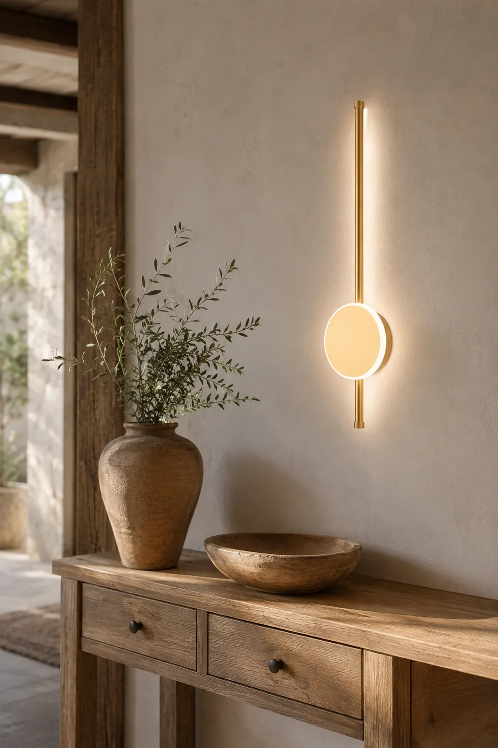Edge Modern Round Linear Metal Wall Lamp, White/Black/Gold - Lumpaz