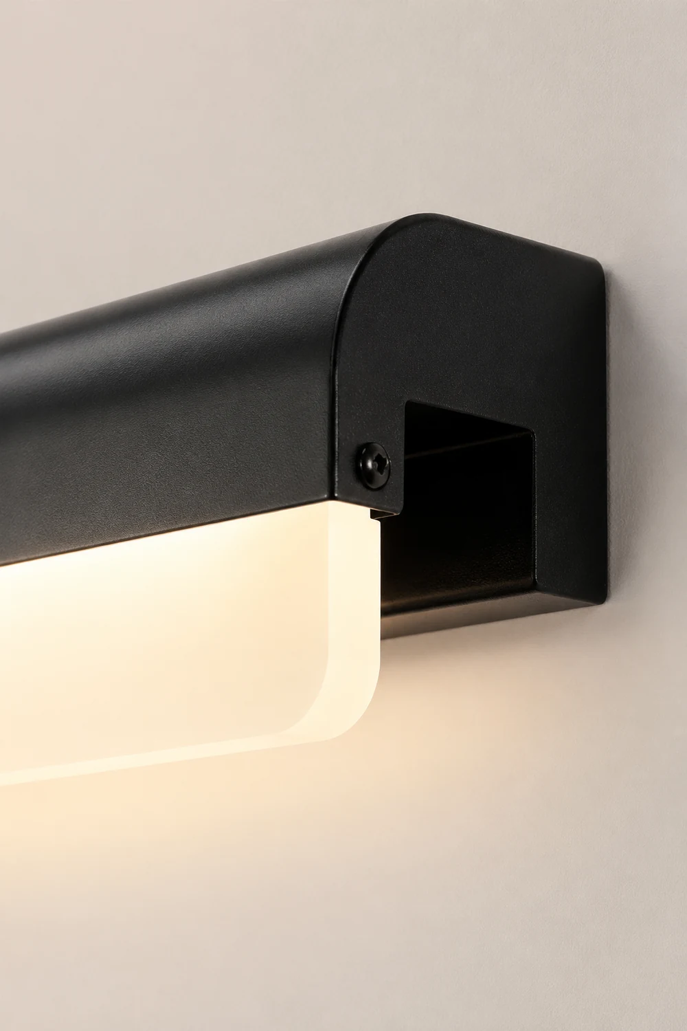 Edge Minimalist Mirror Front Vanity Wall Lamp, Black/White - Lumpaz