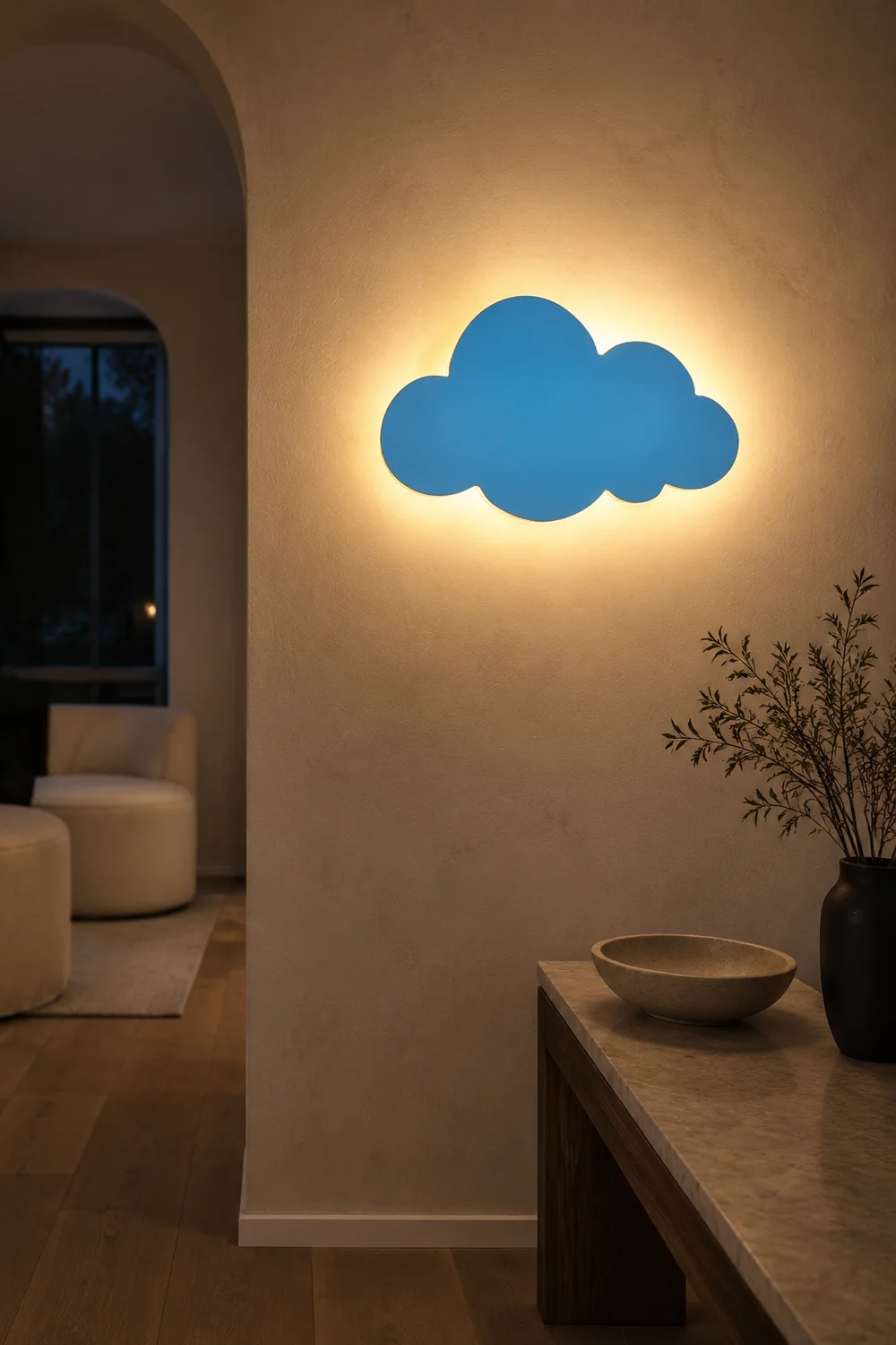 Morandi Modern Minimalist Cloud Shape Wall Lamp, White/Blue/Pink - Lumpaz