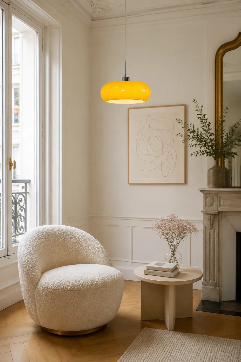 Hailie Bread Shape Glass Pendant Light Retro Orange/White - Lumpaz