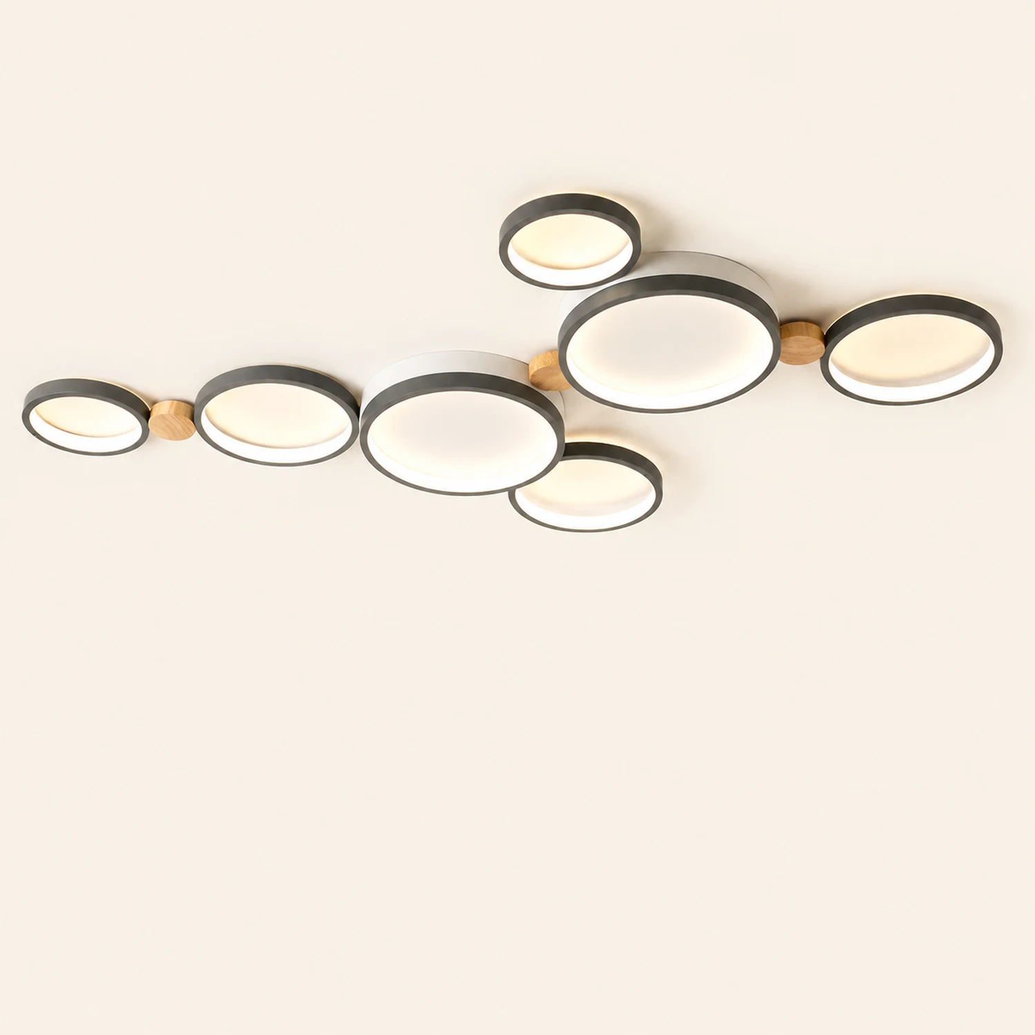 Sienna Round Flush Mount Ceiling Light White Gray Green Bedroom - Lumpaz