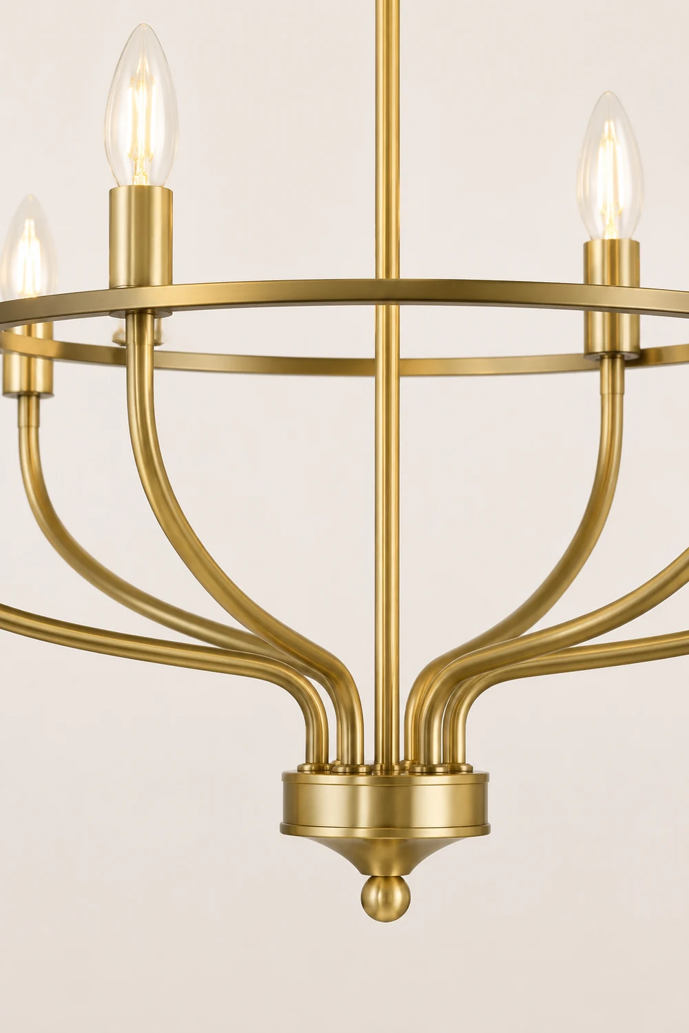 Silva Industrial Metal Candle Chandelier Black/Champagne Living Room/Bedroom - Lumpaz