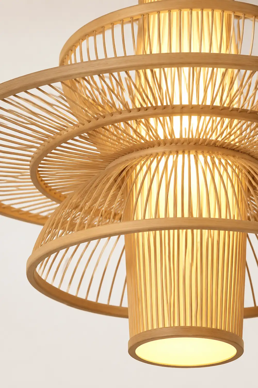 Muto Lotus-Shaped Rattan Pendant Light, 16"/19.5"/23.5" - Lumpaz