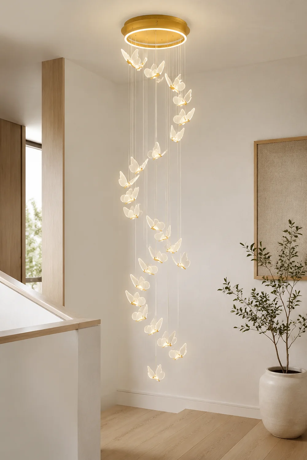 Ophelia Pendant Light Butterfly Modern Luxury, Metal/Acrylic, Gold, Corridor - Lumpaz