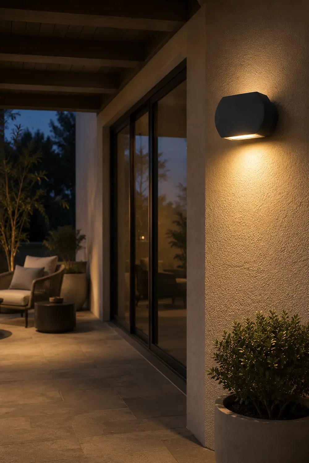 Orr Minimalist Geometric Metal Outdoor Wall Lamp, Black/Gray - Lumpaz