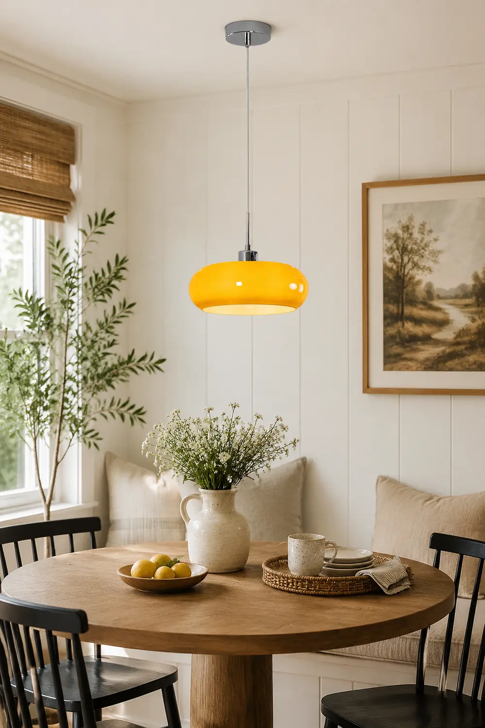 Hailie Bread Shape Glass Pendant Light Retro Orange/White - Lumpaz