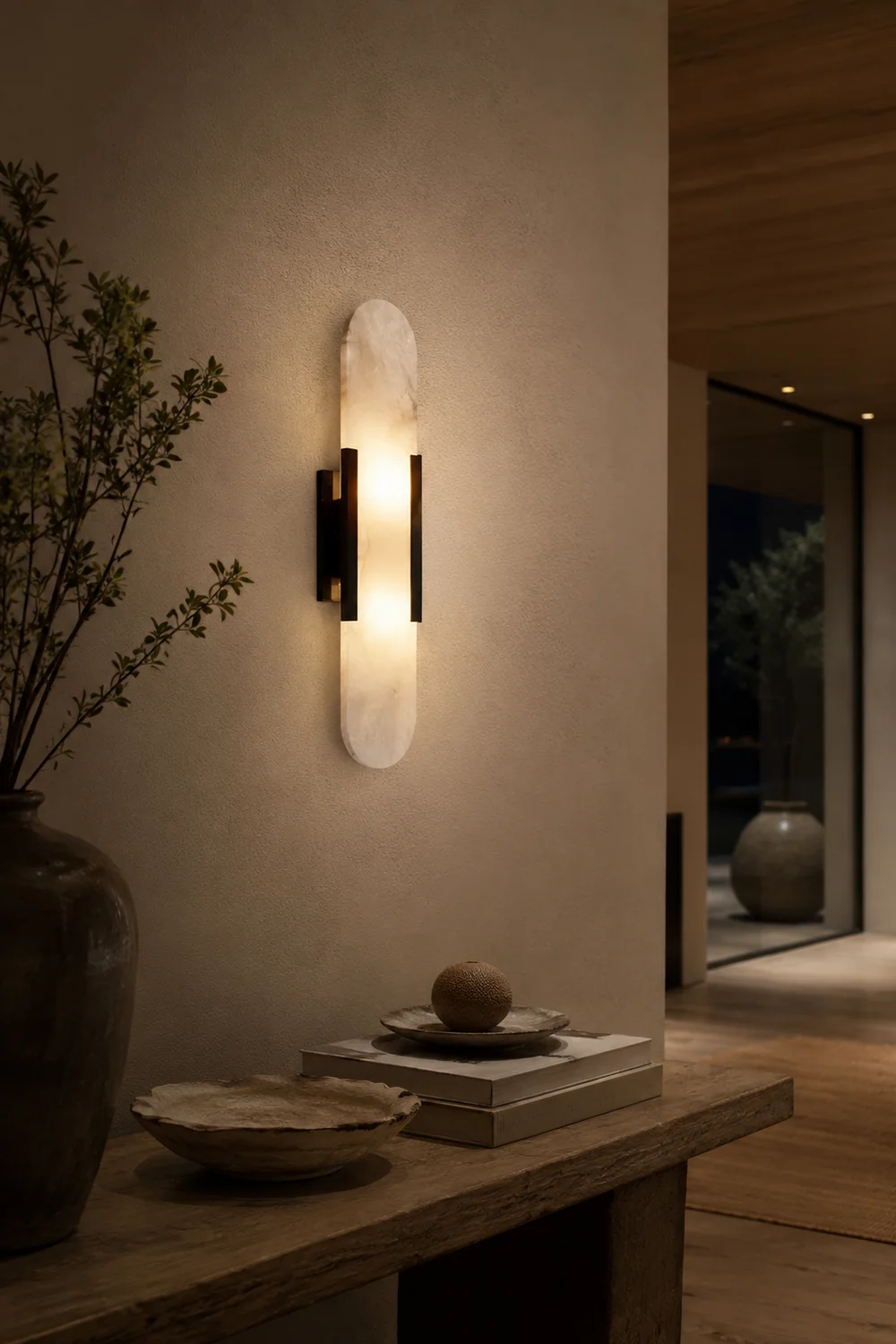 Chan Dolomite Wall Mounted Reading Light Sconces, Black & Gold - Lumpaz