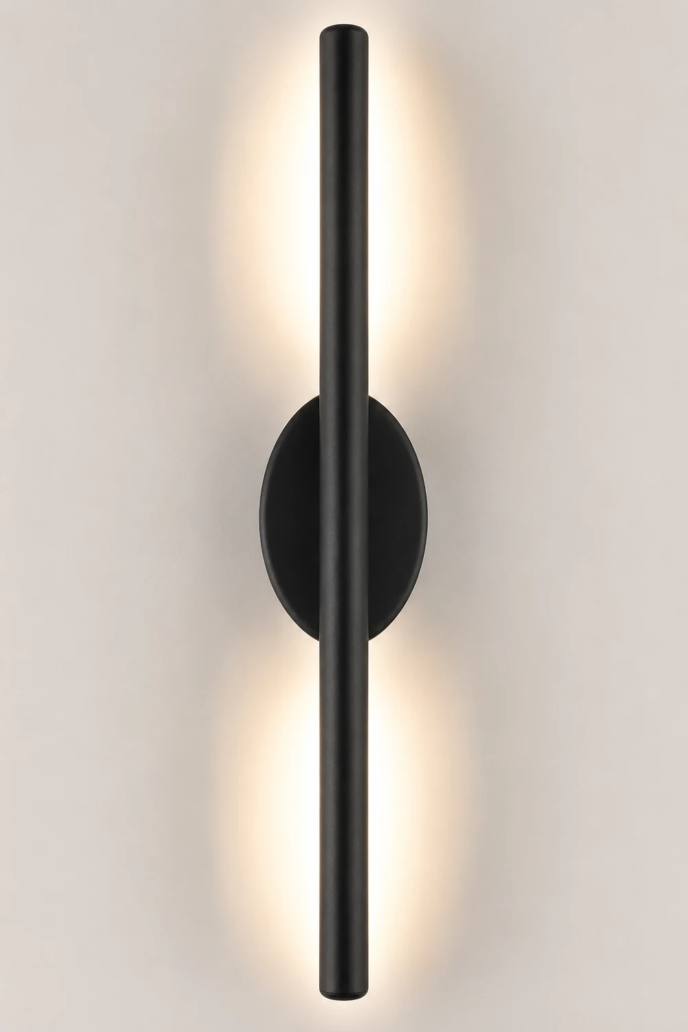 Edge Minimalist Linear Metal Wall Lamp, Black, Bathroom, Front Mirror - Lumpaz