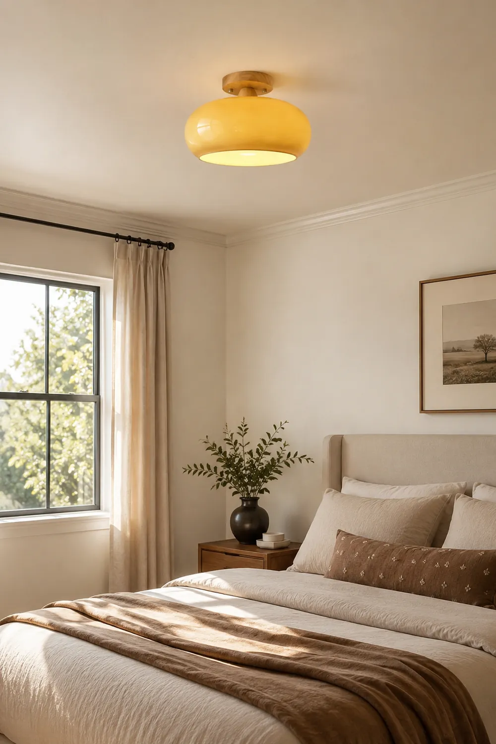Hailie Modern LED Flush Mount Ceiling Light White Yellow Metal Living Room - Lumpaz