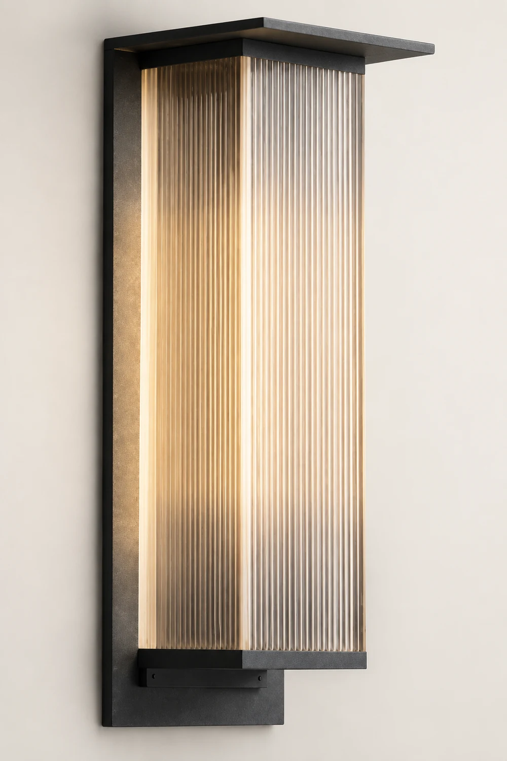 Orr Modern Rectangular Metal Outdoor Wall Lamp, Black - Lumpaz
