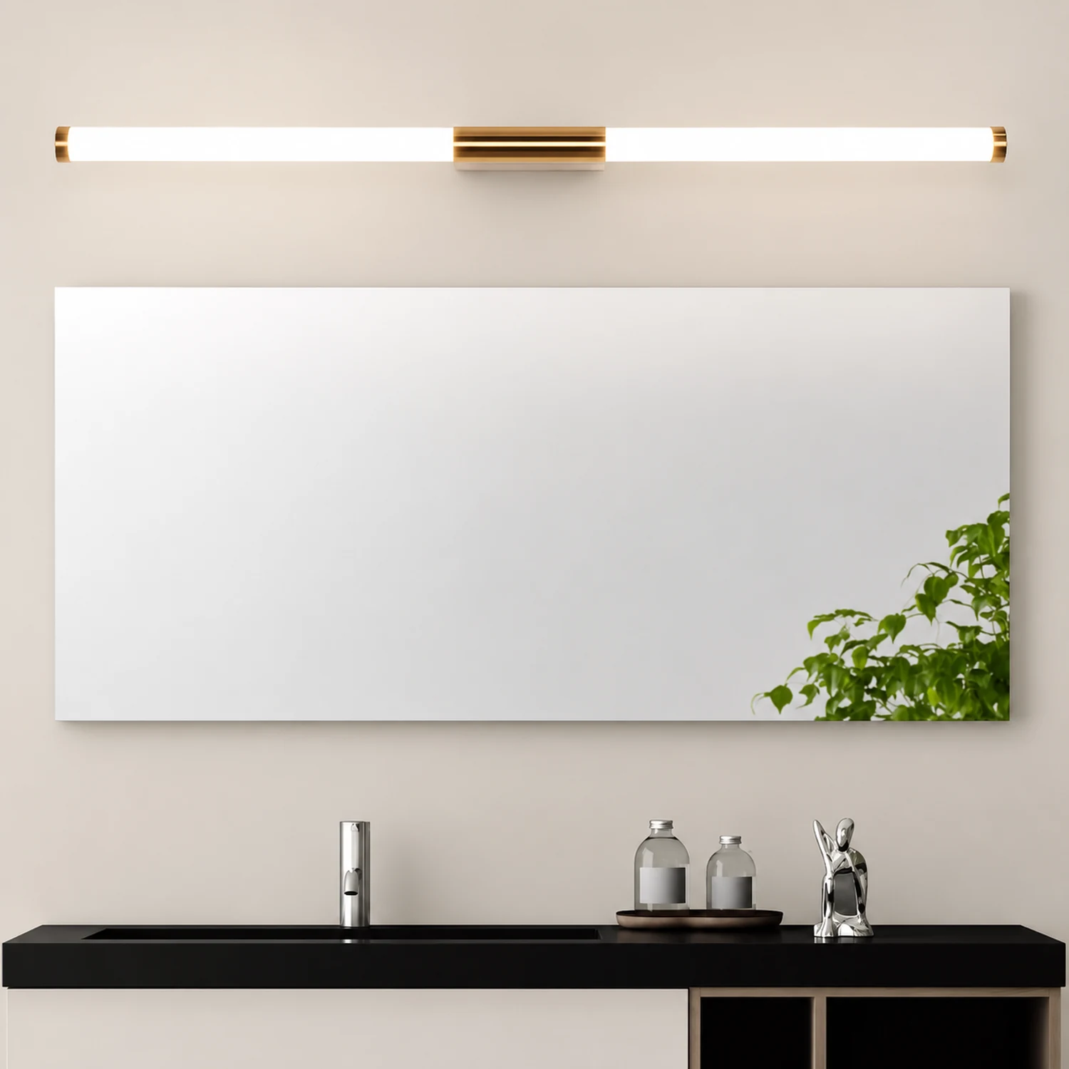 Leigh Minimalist Linear Metal Wall Lamp, Gold - Lumpaz