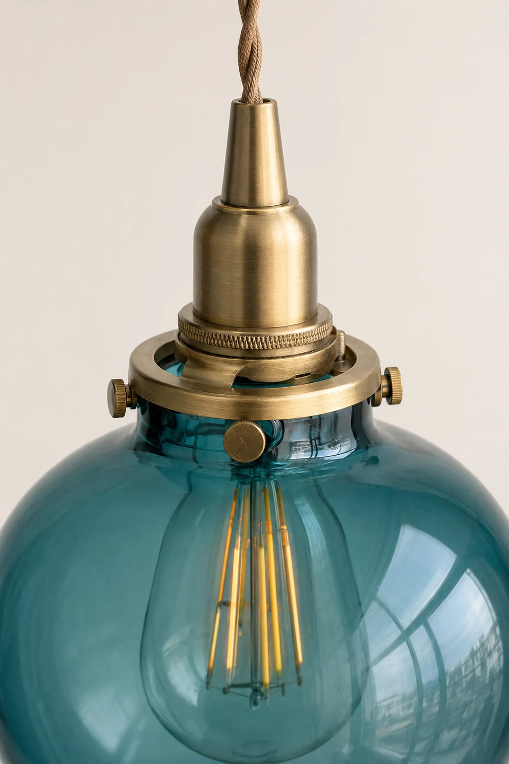 Valentina Pendant Light Globe Vintage, Glass, Clear/Green/Blue, Indoor - Lumpaz