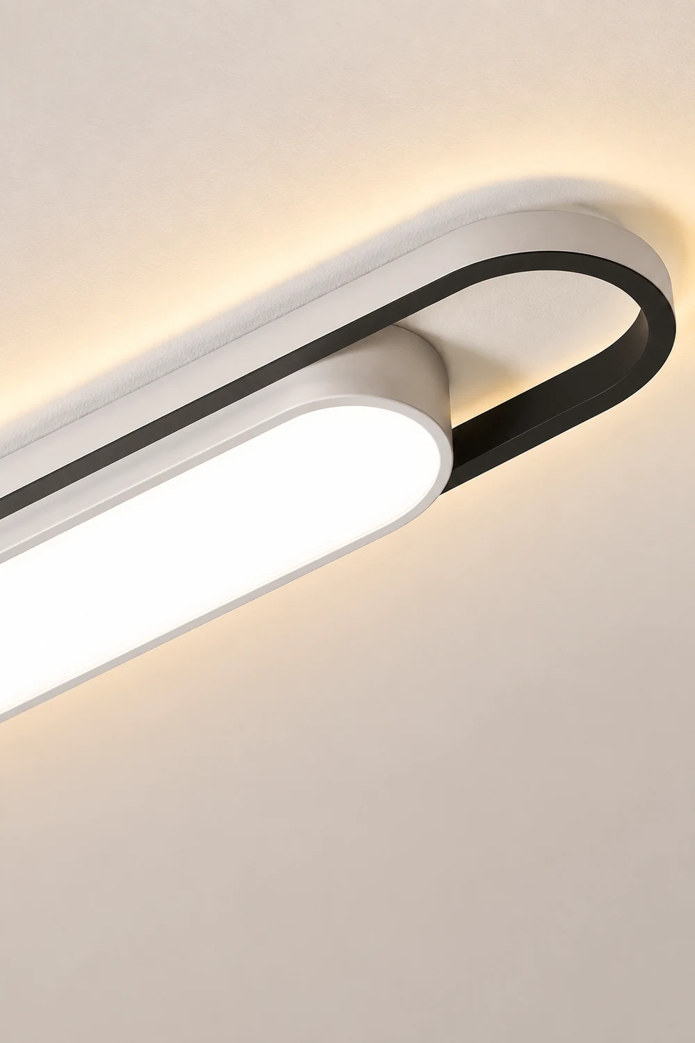 Quinn Minimalist Linear Flush Mount Ceiling Light, White - Lumpaz