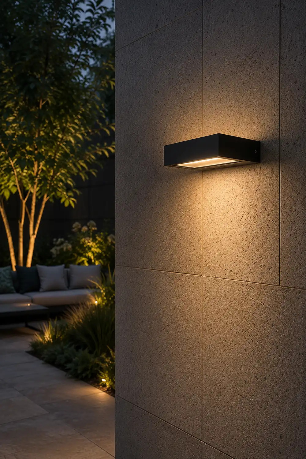 Orr  Modern Metal/Acrylic Solar Waterproof Outdoor Wall Lamp, Black - Lumpaz