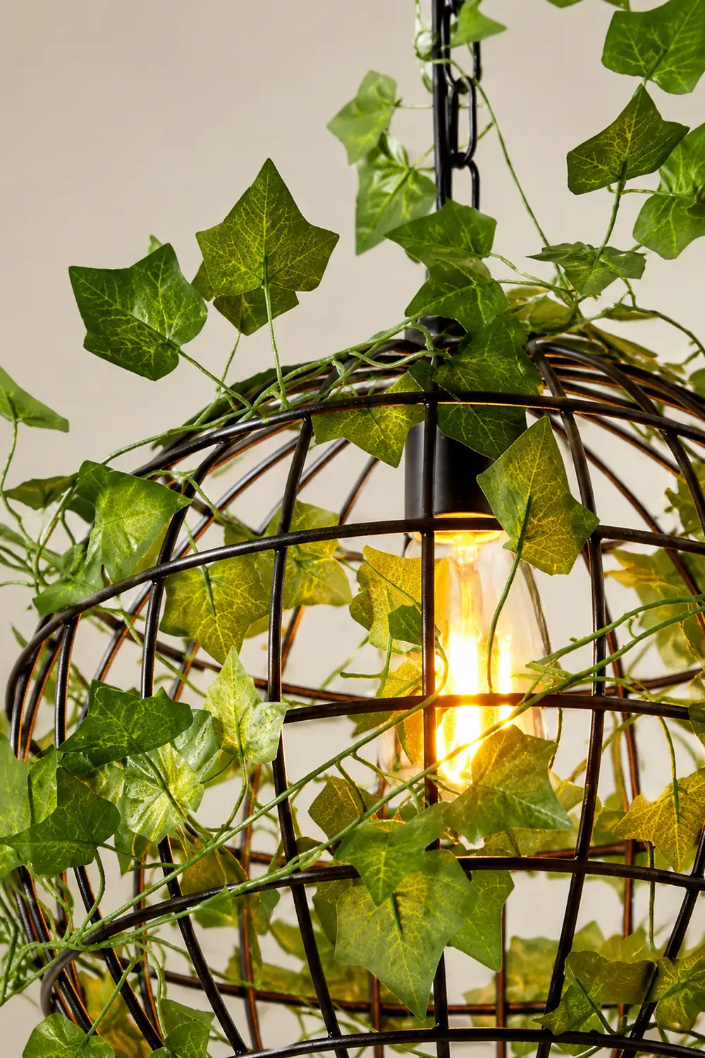 Nest Rustic Plant Art Deco Globe Vine Pendant Light Green Dining Room - Lumpaz