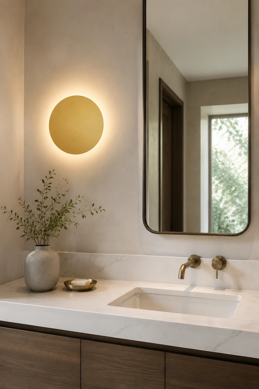 Orr Modern Round Wall Mounted Lamp, Metal, Bedside/Living Room - Lumpaz
