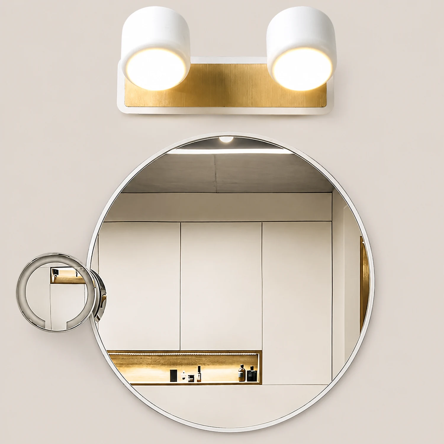 Cooley Modern Multi Mirror Metal Front Wall Lamp, Black/White - Lumpaz