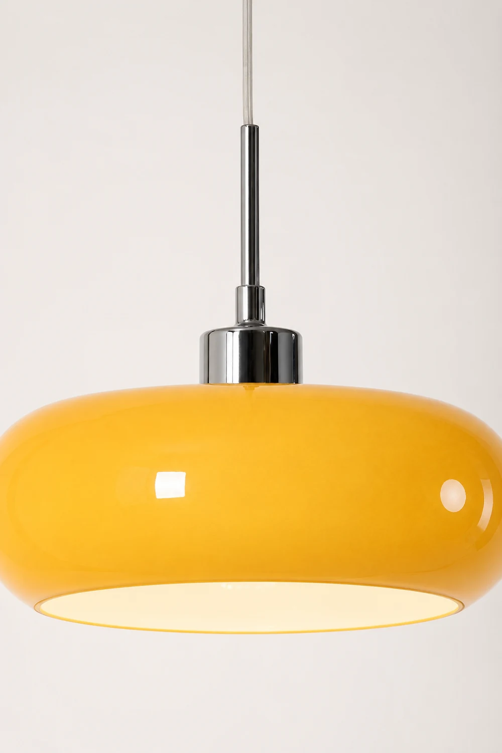 Hailie Bread Shape Glass Pendant Light Retro Orange/White - Lumpaz