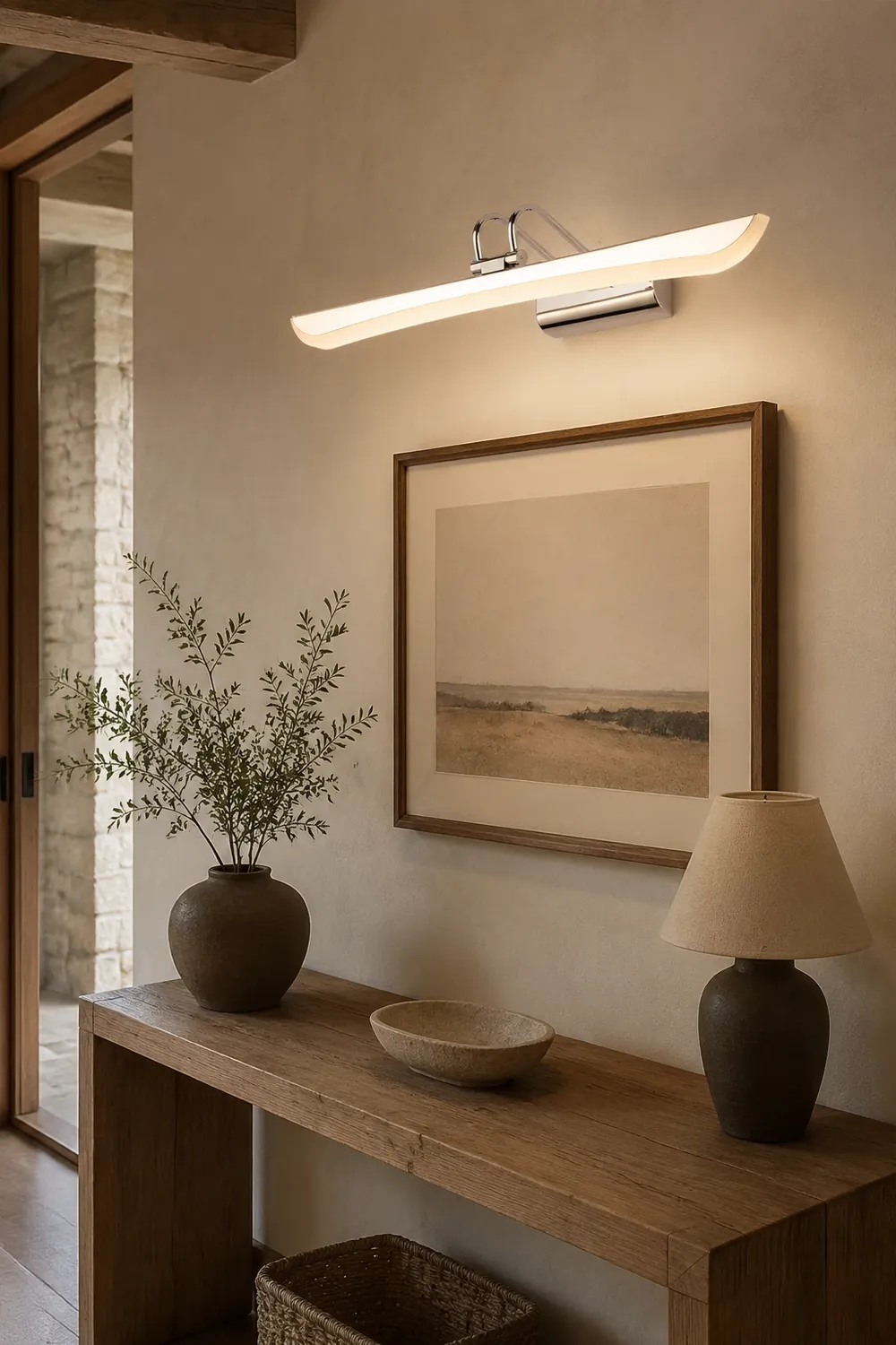 Leigh Modern Linear Metal Mirror Front Vanity Wall Lamp, White - Lumpaz
