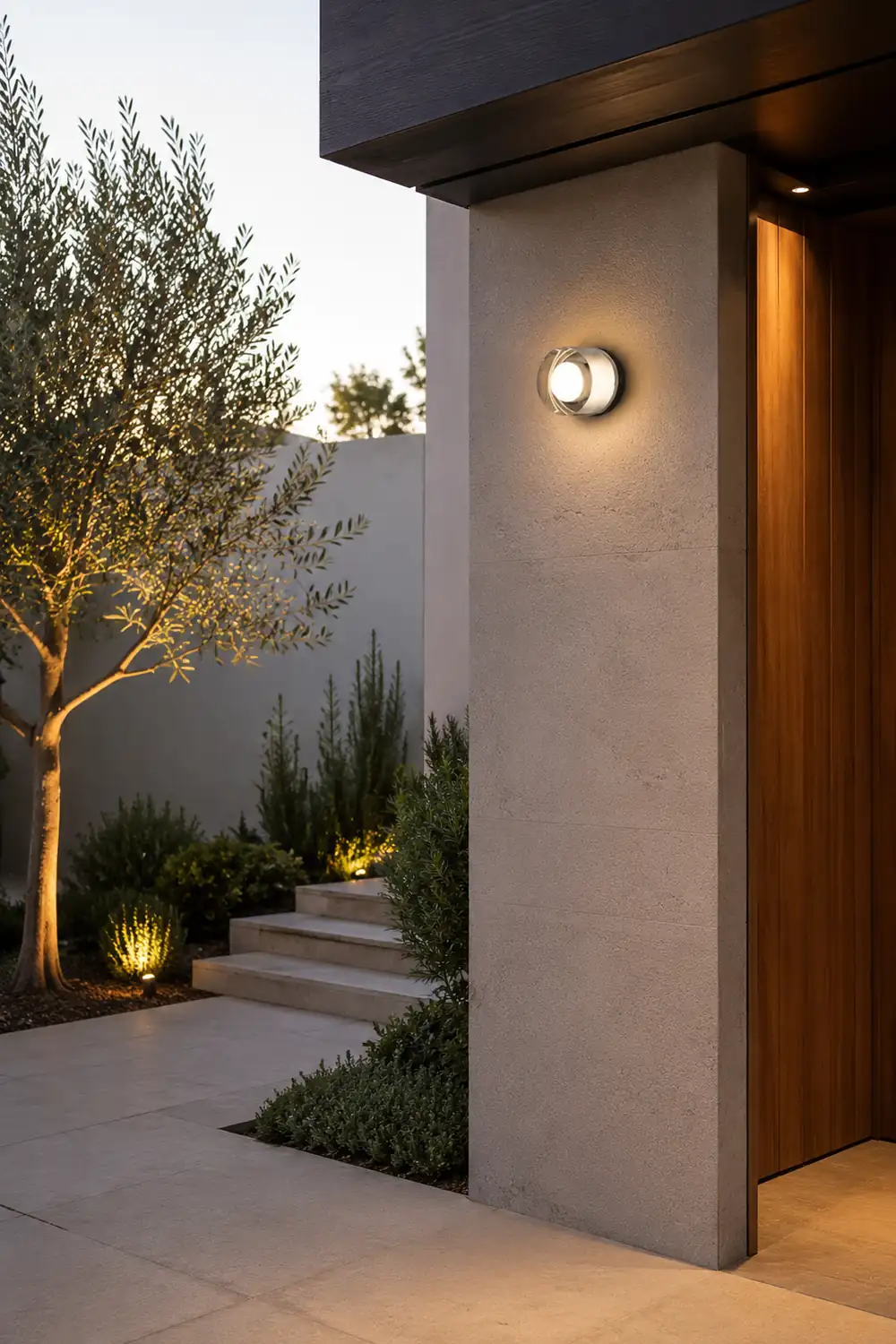 Valentina Modern Mini Drum Metal/Acrylic Outdoor Wall Lamp, Transparent - Lumpaz