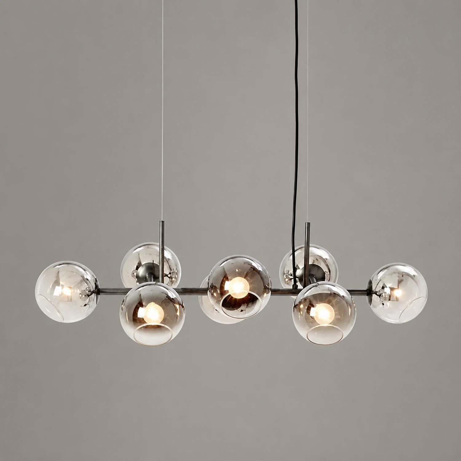 Valentina Modern Glass Globe Bubble Pendant Light Black/Gold Living Room - Lumpaz