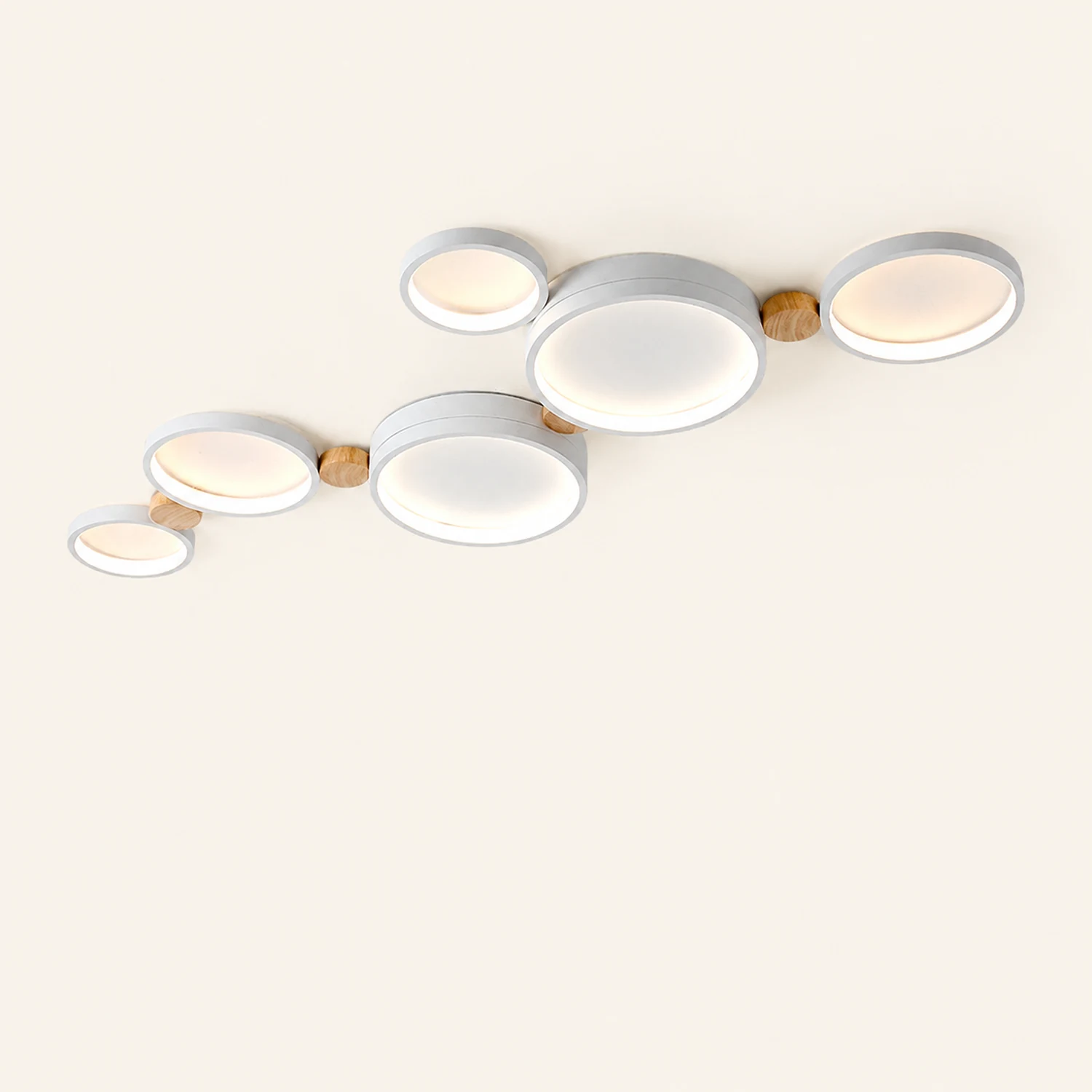 Sienna Round Flush Mount Ceiling Light White Gray Green Bedroom - Lumpaz