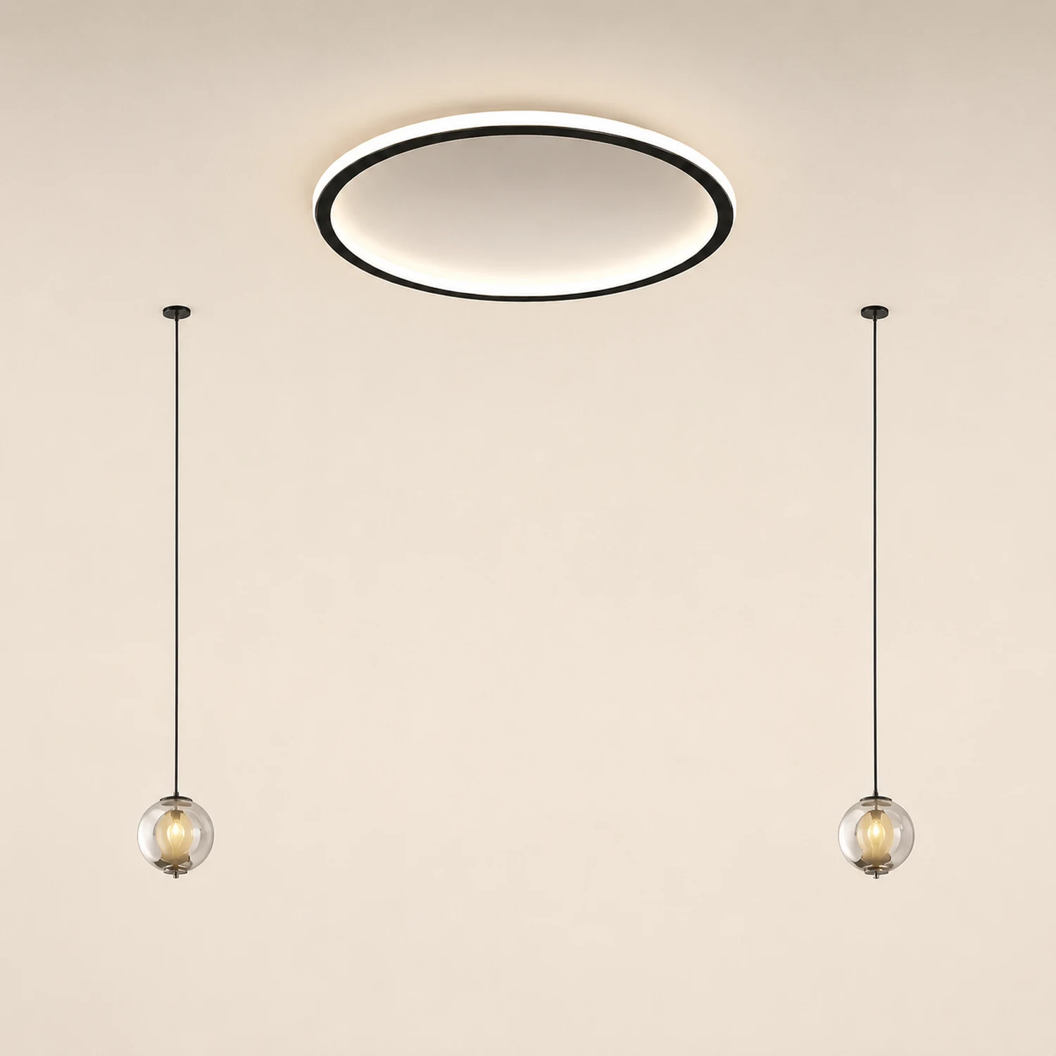 Quinn Flush Mount Ceiling Light Modern LED Round Hollow - Lumpaz