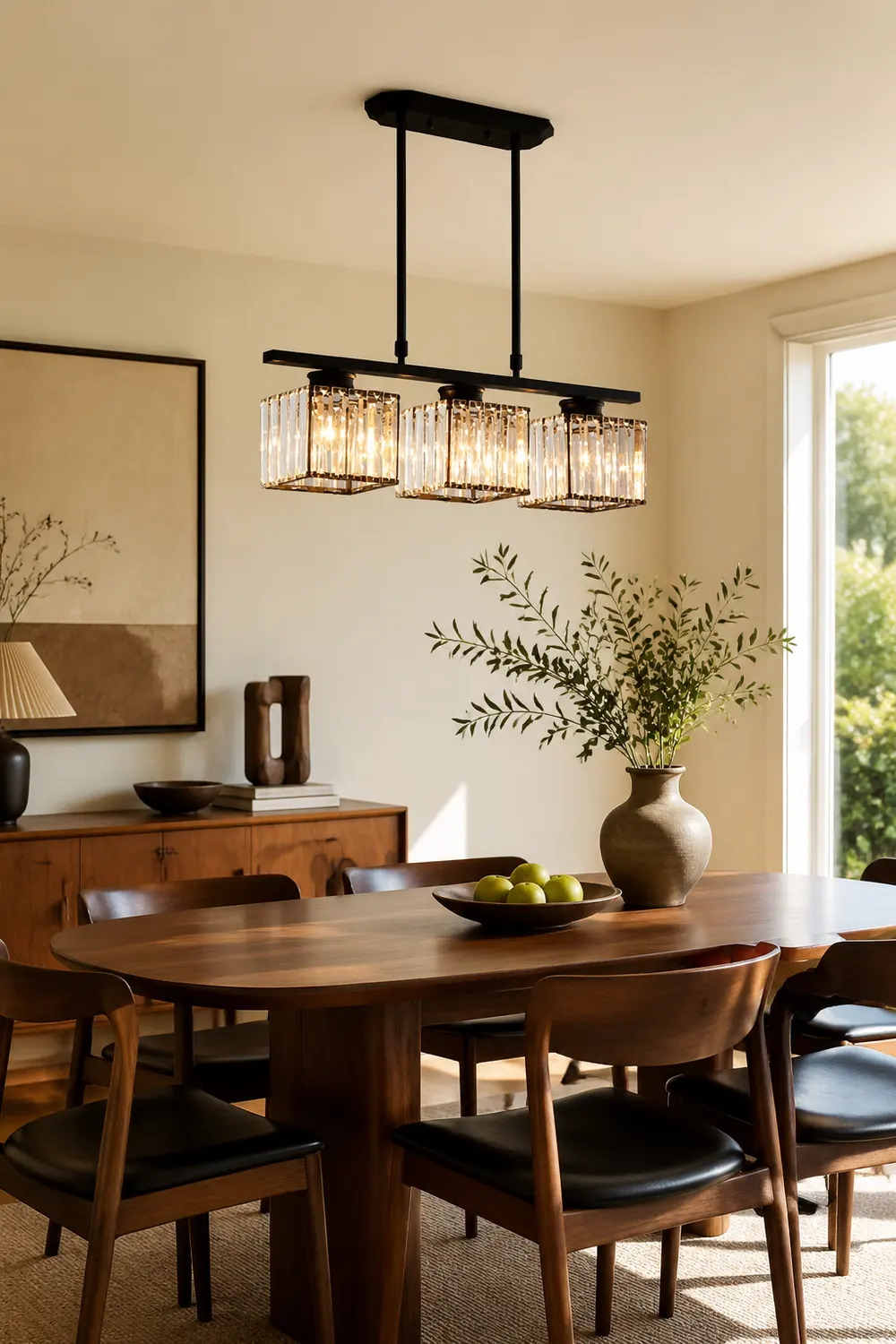 Kristy Crystal Square Pendant Light, Black & Gold, 3/4 Heads - Lumpaz