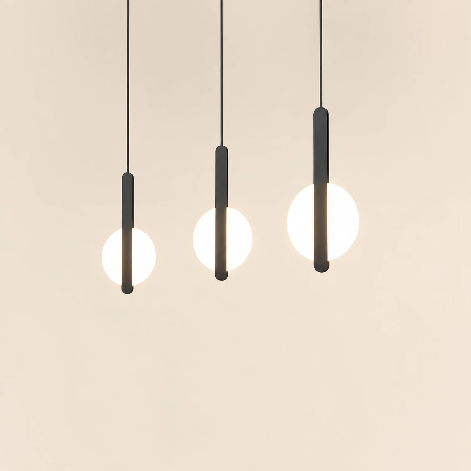 Nyla Modern Minimalist LED Hanging Pendant Lights Black White Bedroom - Lumpaz