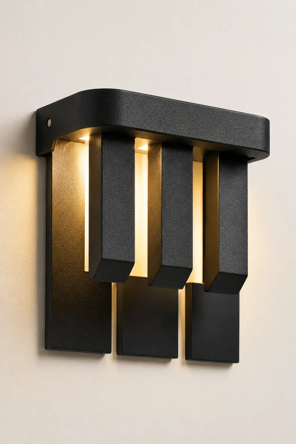 Orr Modern Minimallist Metal Solar Outdoor Garden/Yard Wall Lamp, Black - Lumpaz