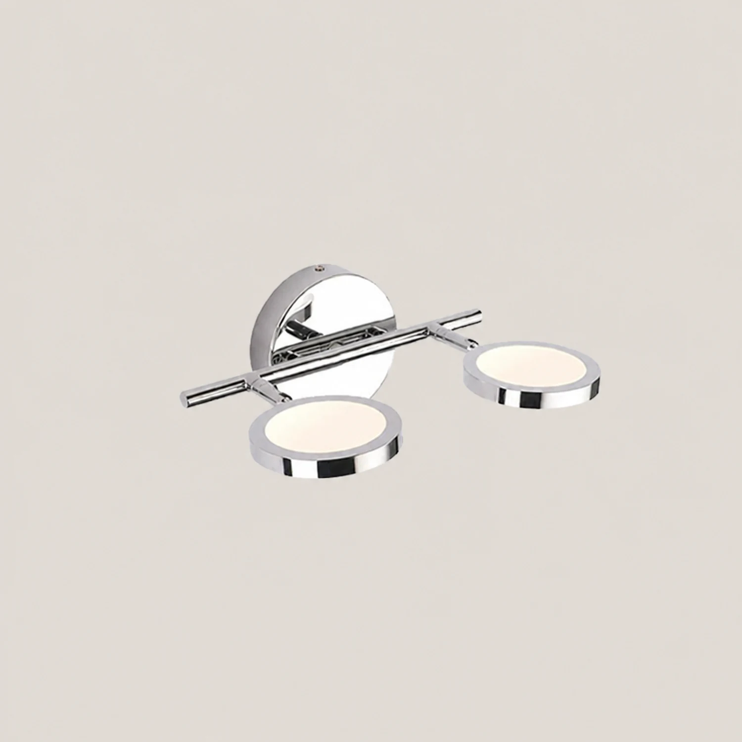 Leigh Modern Arc Wall Lamp, Silver, Metal/Acrylic, Front Mirror Vanity - Lumpaz