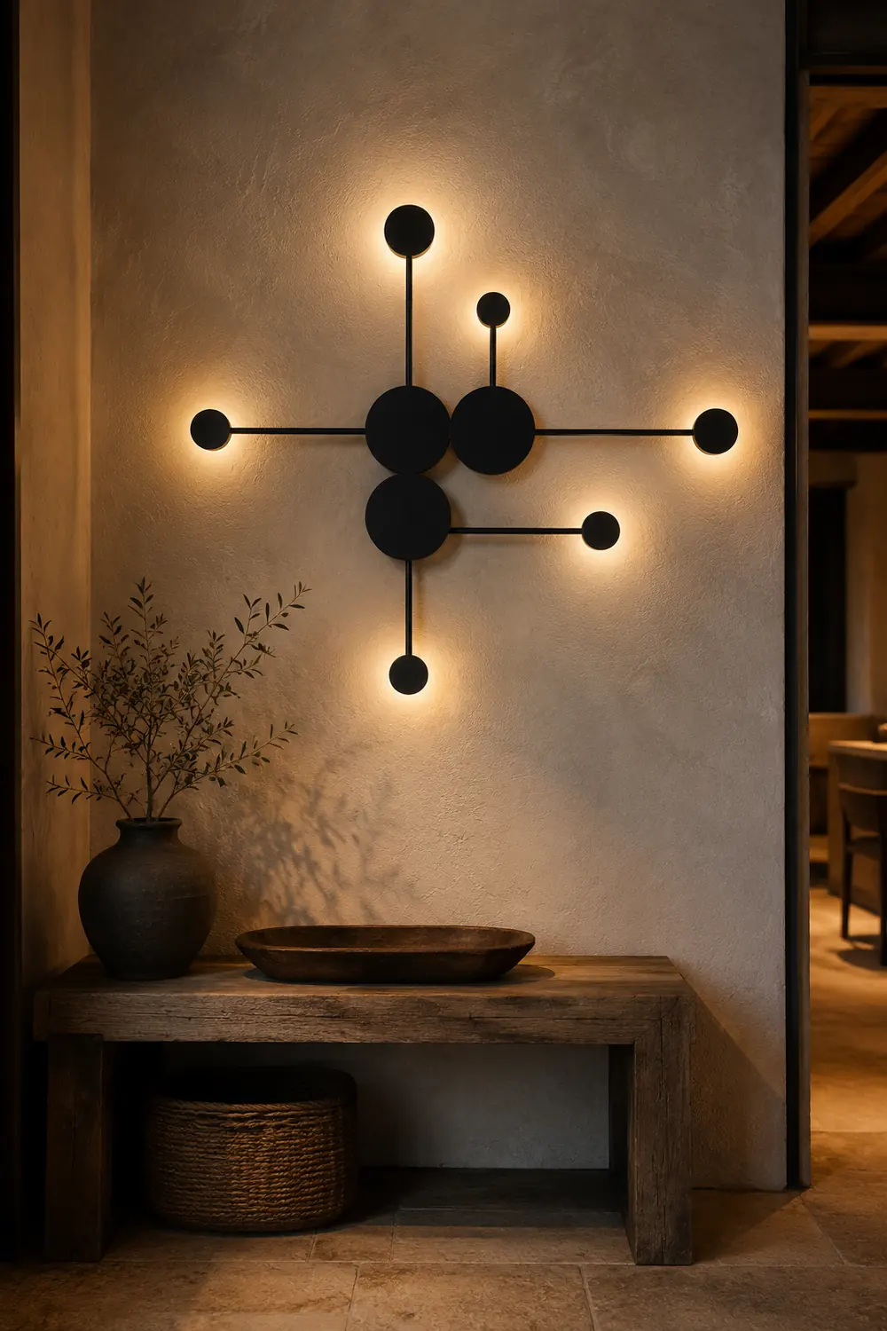 Emyr Modern Nordic Chessboard Metal Wall Lamp, Black - Lumpaz