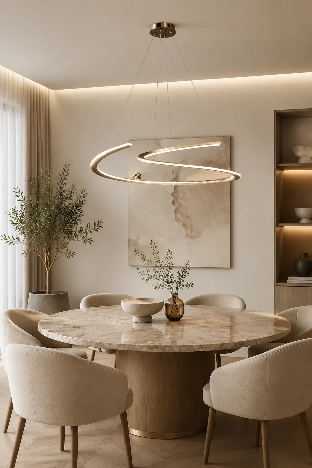 Minimalist Linear Metal Pendant Light,Gold - Lumpaz
