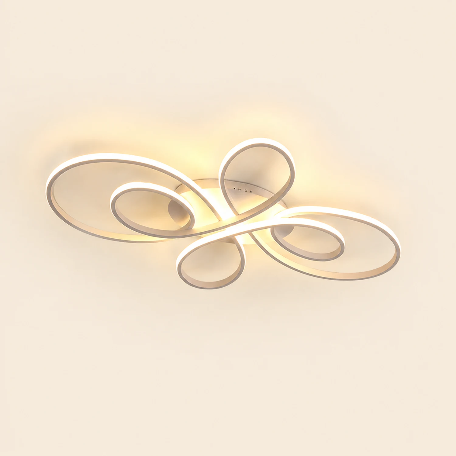 Lacey Modern LED Multi Rings Flush Mount Ceiling Light Brown/White - Lumpaz