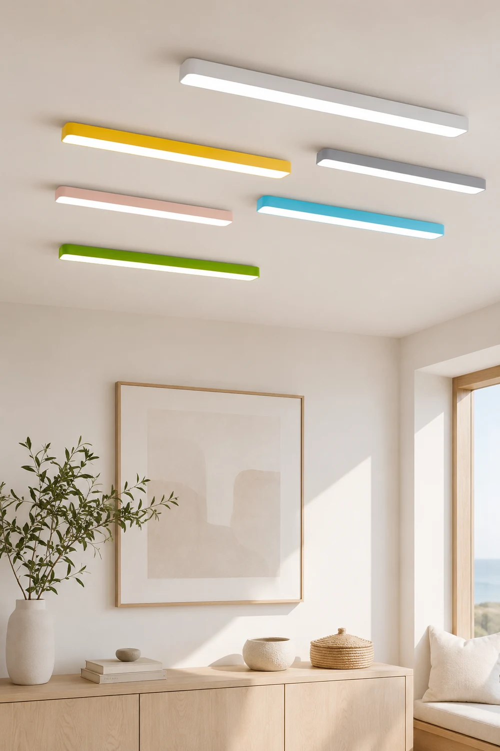 Edge Modern Linear Colorful Ceiling Light, Children Bedroom - Lumpaz