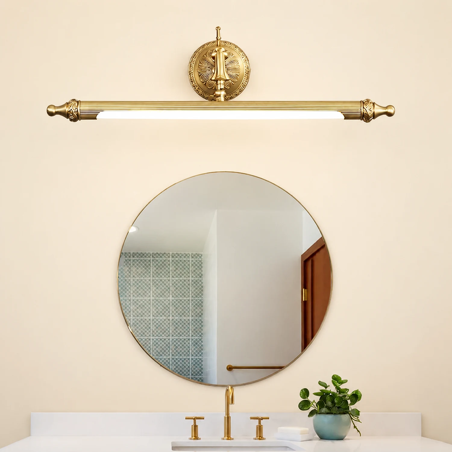Félicie Vintage Linear Resin&Glass Wall Lamps, Gold - Lumpaz