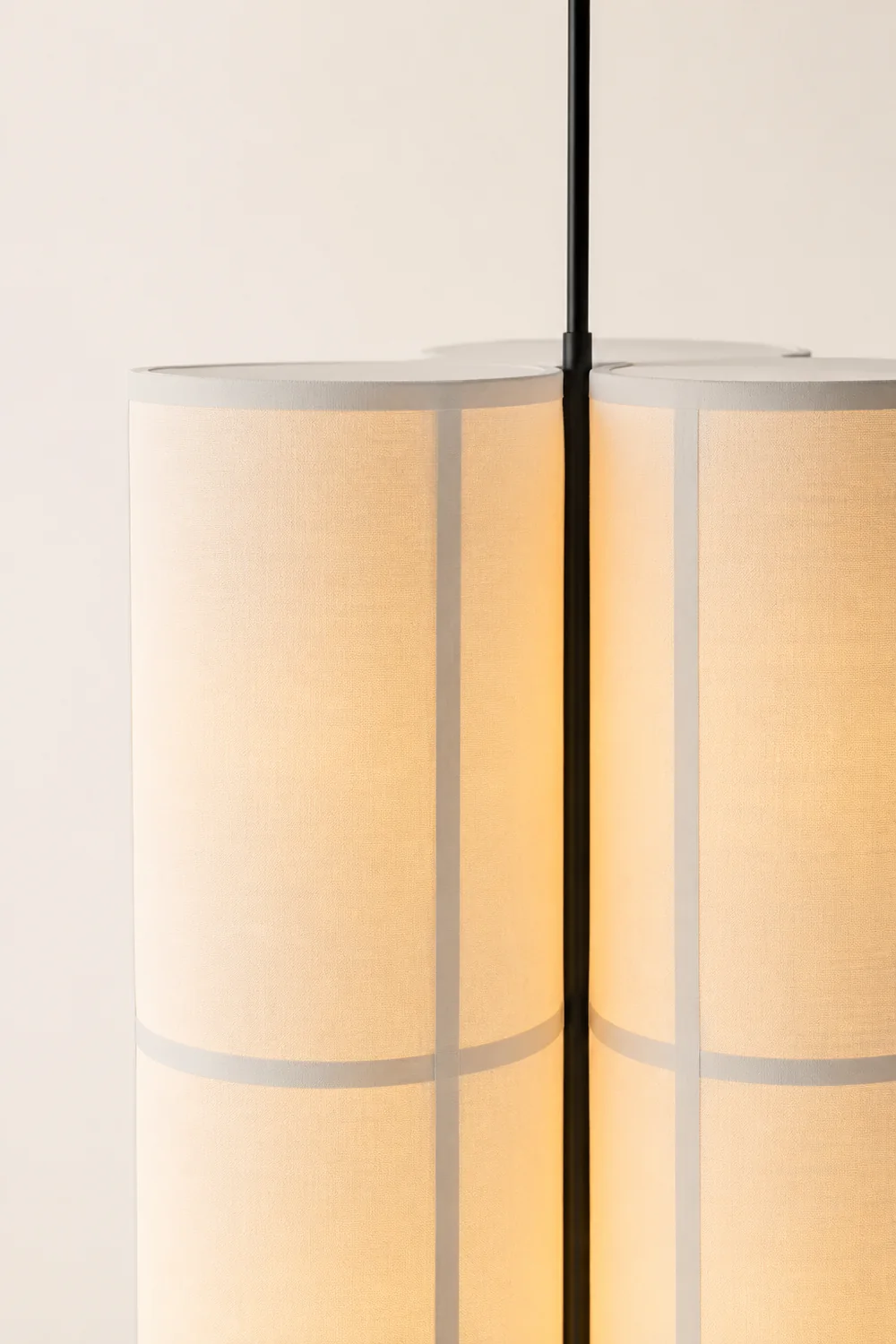 Renée Cylinder Pendant Light, Lantern, Fabric, Japanese - Lumpaz