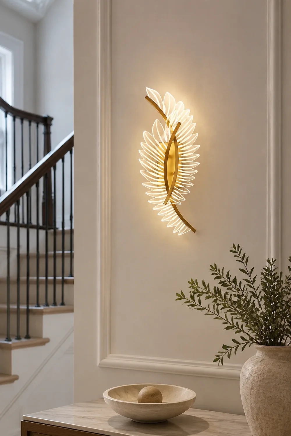 Kristy Modern Crystal Wall Lamp Gold Wings Design Sconce for Bedroom - Lumpaz