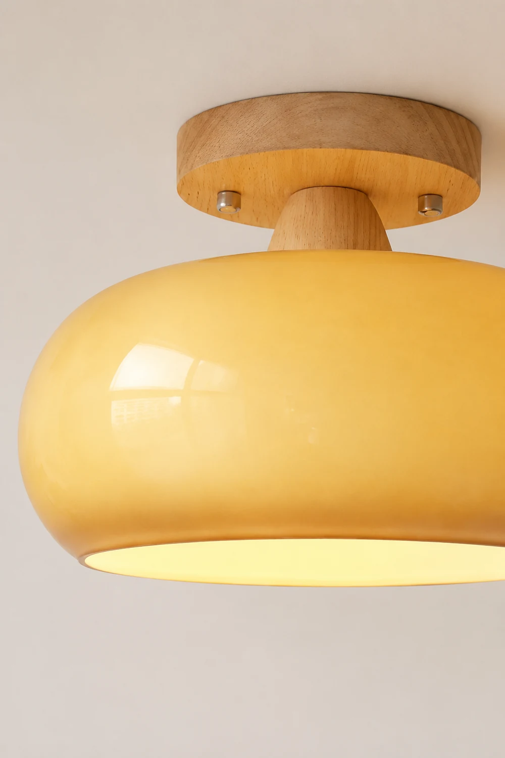 Hailie Modern LED Flush Mount Ceiling Light White Yellow Metal Living Room - Lumpaz