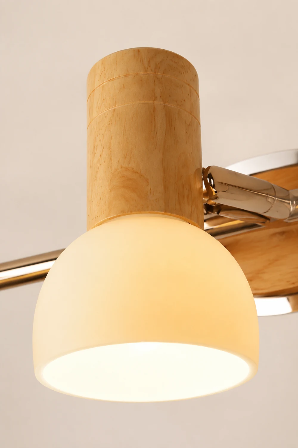 Ozawa Multi Dome Mirror Front Wooden Vanity Wall Lamp, Log Color - Lumpaz