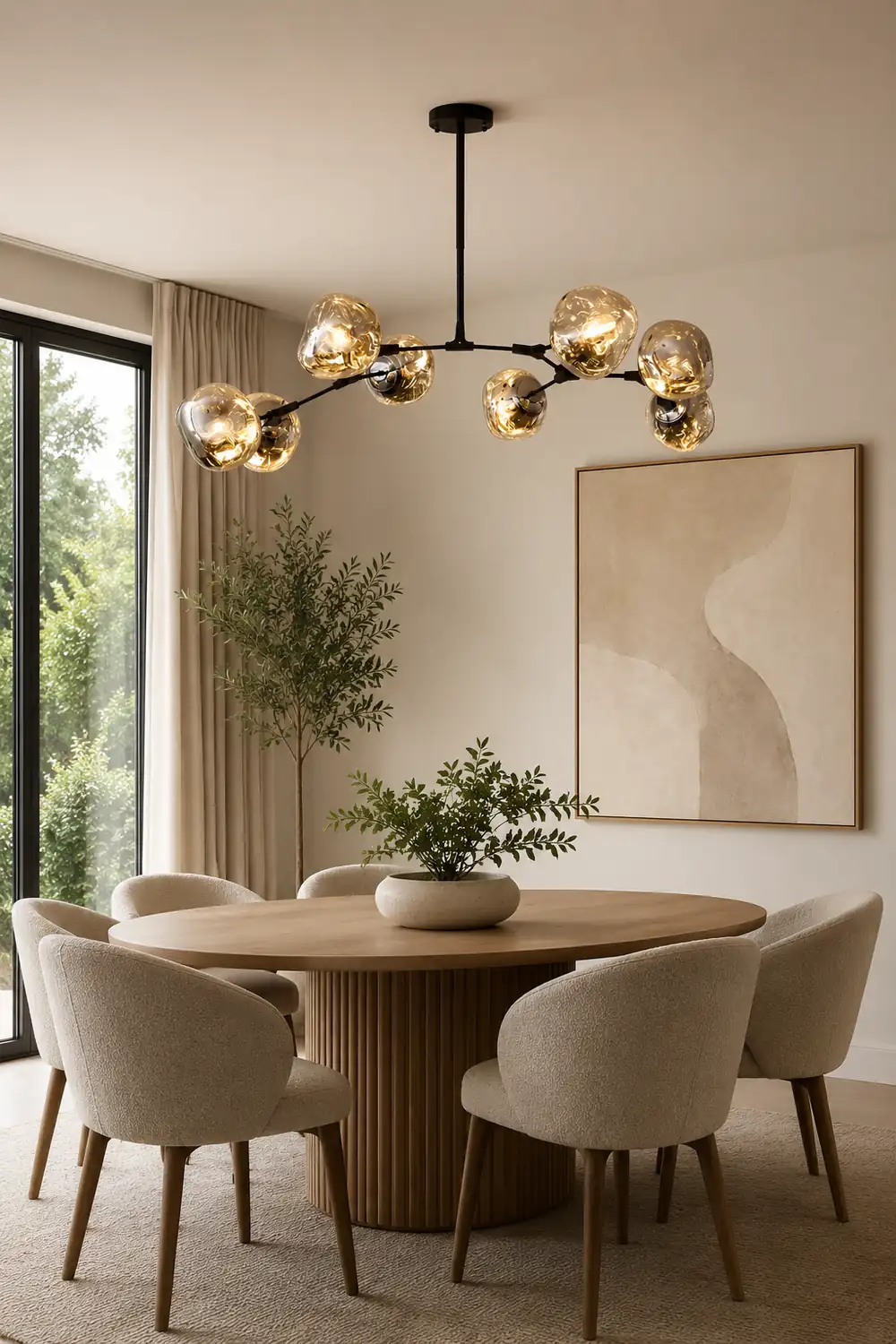 Mirza Modern Globe Lava 3 Pendant Light Fixture 3/6/8 Head - Lumpaz