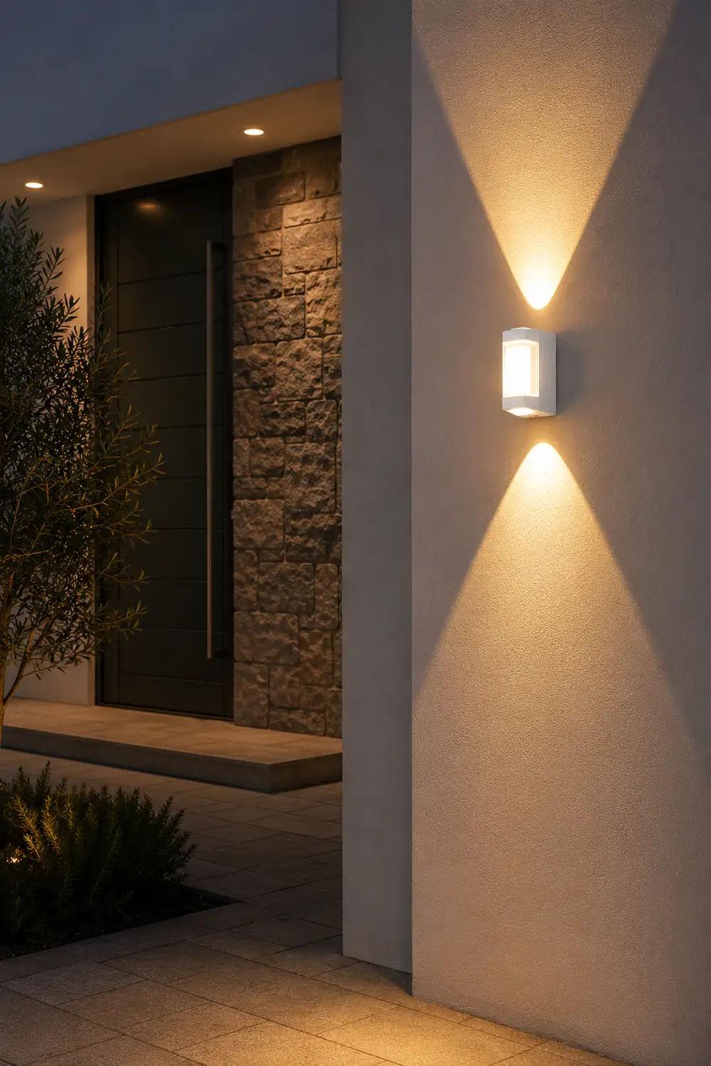 Orr Nordic Up Down Acrylic Outdoor Wall Lamp, White/Black - Lumpaz