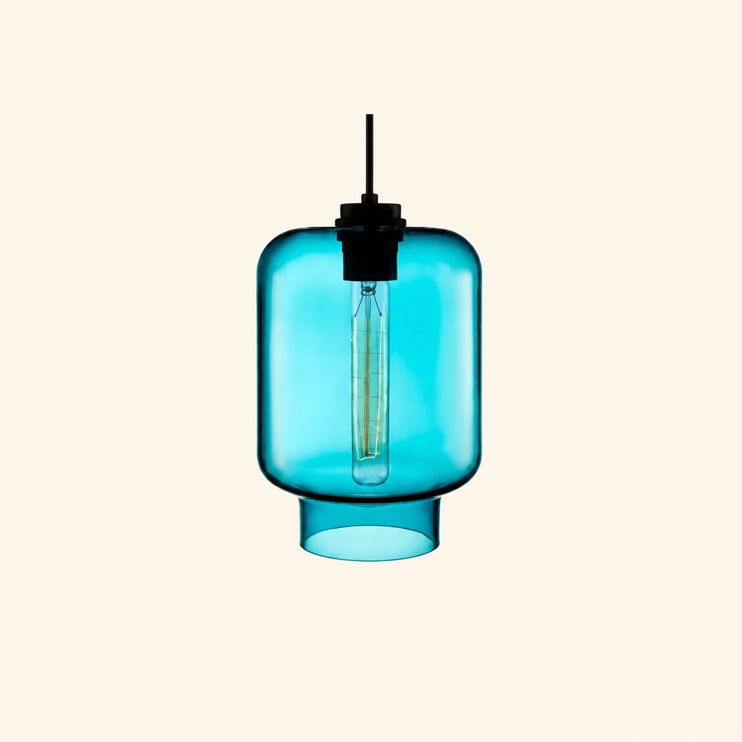 Zaid Modern Art Deco LED Cylindrical Metal/Glass Pendant Light - Lumpaz