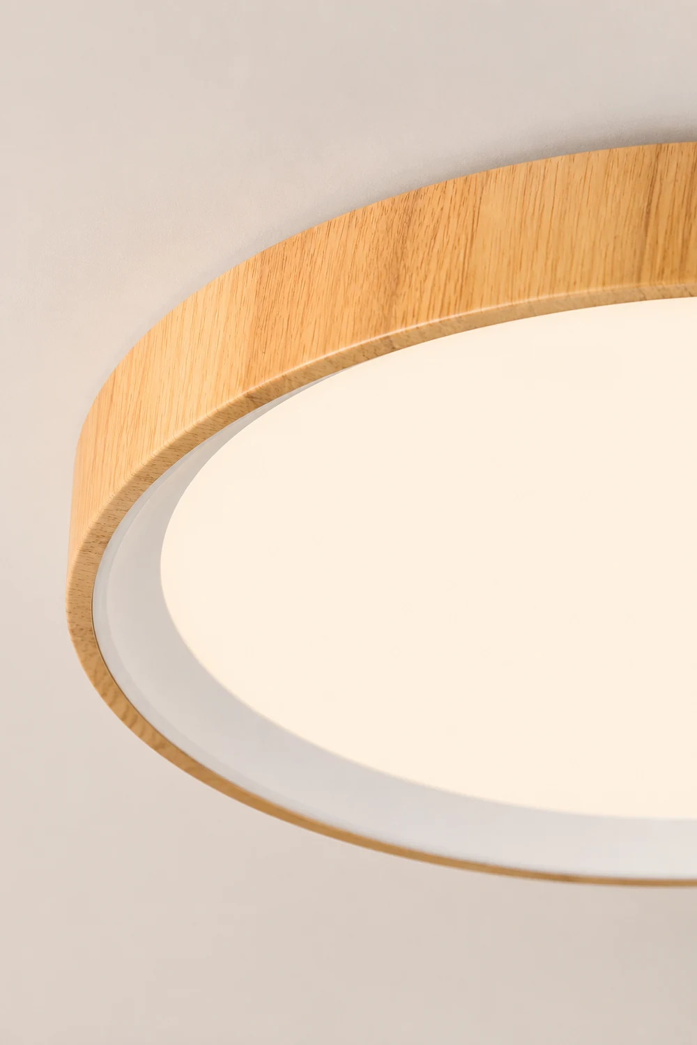 Quinn Modern LED Flush Mount Lighting White Wood/Acrylic Kitchen - Lumpaz