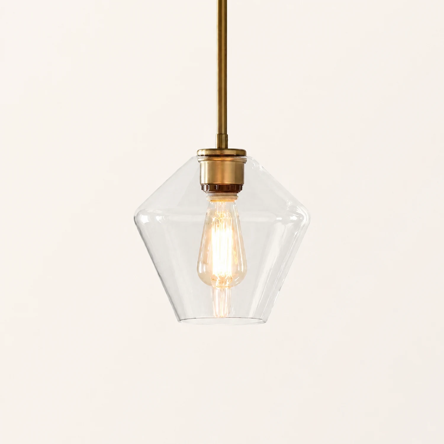 Hailie Pendant Light Clear Glass, Clear/Amber, Bedroom - Lumpaz