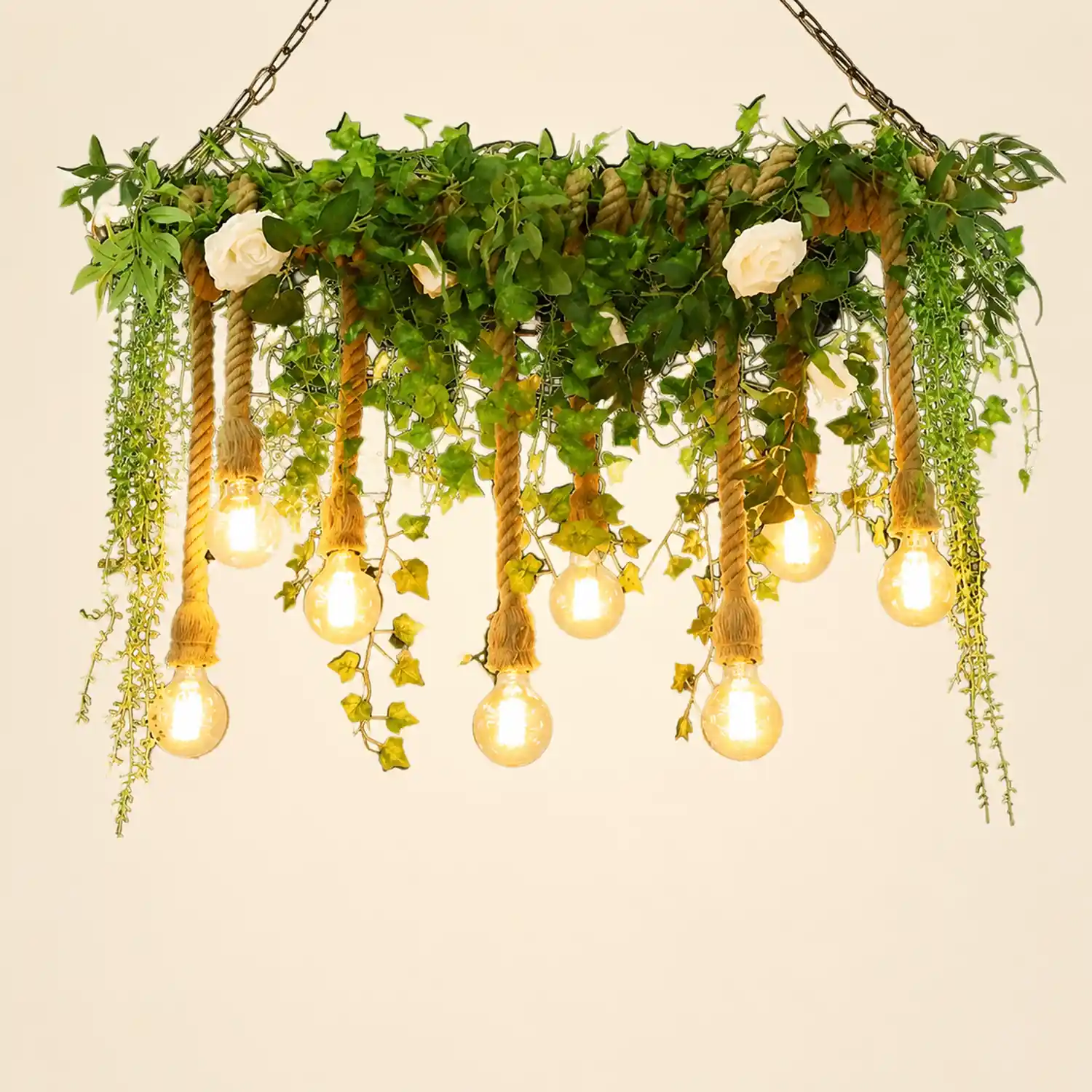 Nest Natural Decorative Metal/Glass Pendant Light, Green - Lumpaz