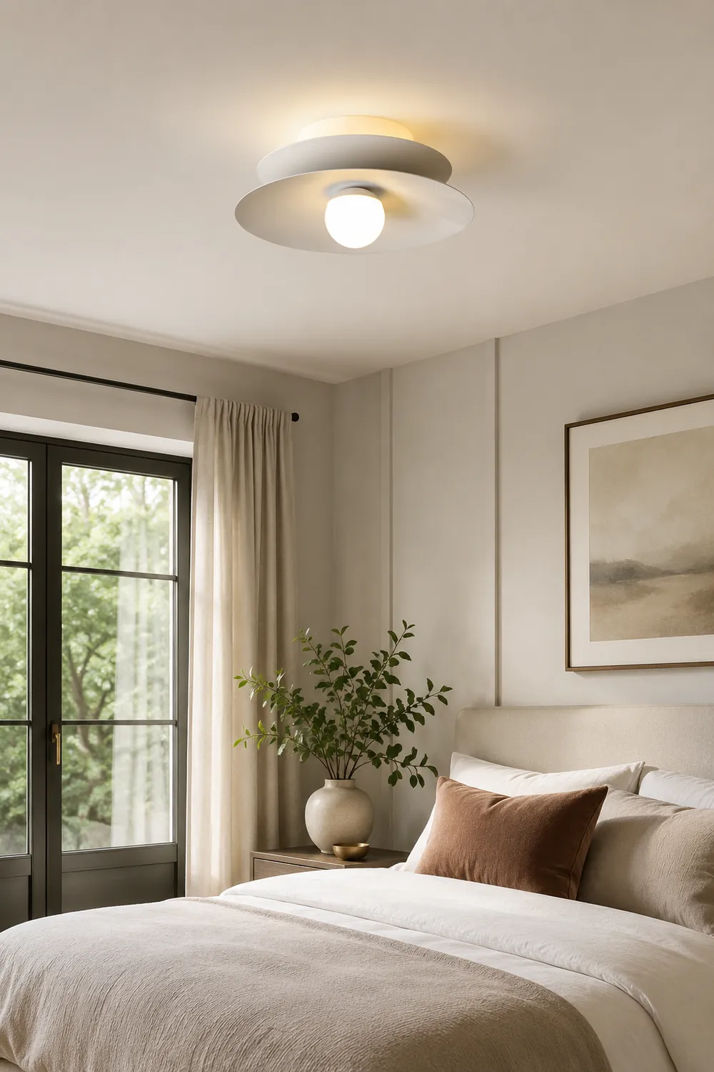 Bella Modern LED Ceiling Light White Red Black Lamp Metal Balcony - Lumpaz