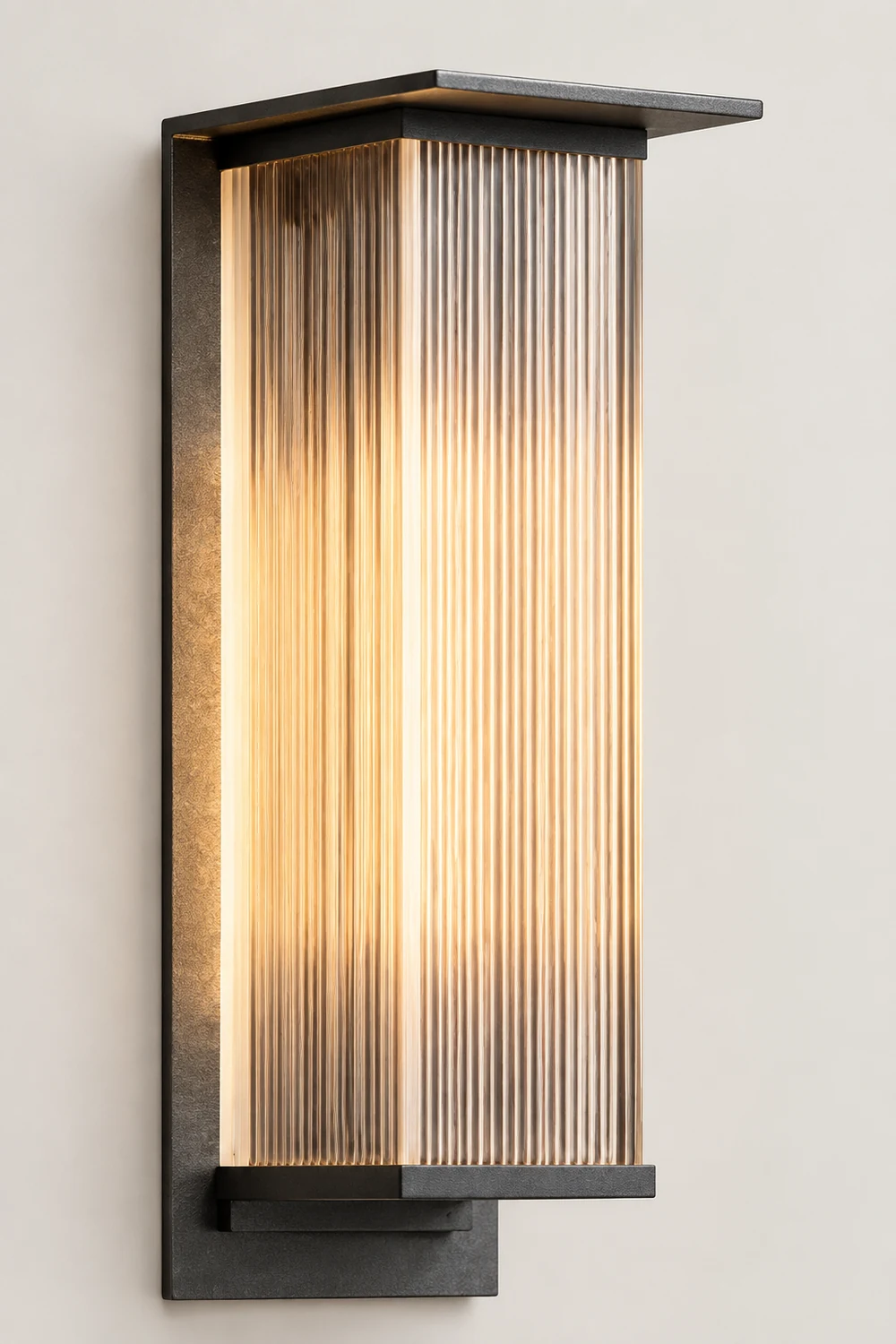 Orr Modern Rectangular Metal Outdoor Wall Lamp, Black - Lumpaz