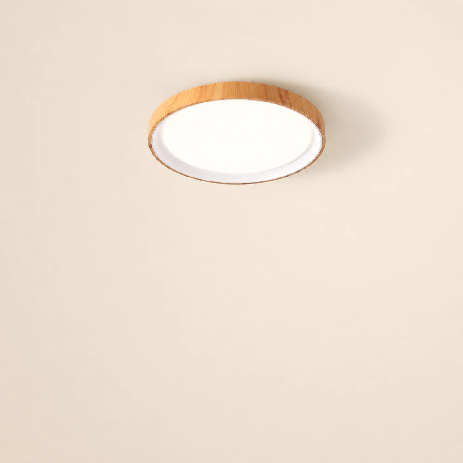 Quinn Modern LED Flush Mount Lighting White Wood/Acrylic Kitchen - Lumpaz