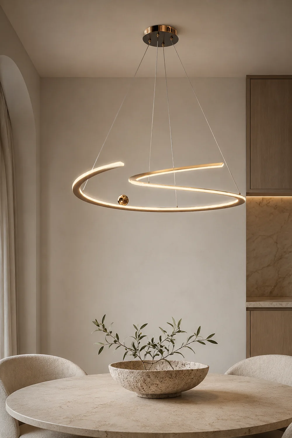 Minimalist Linear Metal Pendant Light,Gold - Lumpaz
